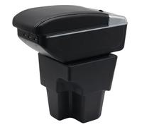 KAERGK Accoudoirs de voiture pour Volkswagen T-Cross 2019-2025, console centrale, double espace de rangement, avec porte-gobelet, 7 ports USB, boîte utilitaire arrière, montage facile (ligne noire)