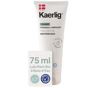 Kaerlig Lubrifiant Bio à Base d’Eau 75 ml - Compatible avec Préservatifs, Non Parfumé, Adapté aux Peaux Sensibles - Ne Tache Pas