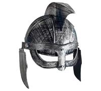 Kaerm Casque Combattant Pour La Décoration Scène Casque Guerrier Spartiate Romain Pour Adultes Viking Avec Cornes Adulte De Guerrier Party Argent Taille unique