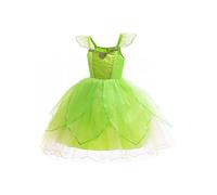 Kaerm Enfant Fille Déguisement Fée Clochette Costume Fée Princesse Jeu de Rôle Mascarade Carnaval Noël Halloween Robe de Fée Verte Elfe Tutu 12 Mois -13 Ans Vert 4-5 ans