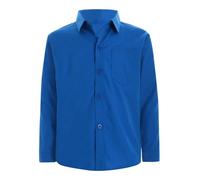 Kaerm Garçon Chemise Habillée Formelle Slim Fit Uniforme Scolaire de Coton Chemise Oxford à Manches Longues Chemisier Décontractée T-Shirt avec Poches Tops 5-14 Ans
