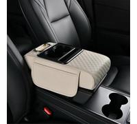 KAEW Coussin Accoudoir Voiture pour Alfa Romeo 159 2005-2011, Multifonctionnel Coussin de Console Centrale de Voiture Boîte de Rangement Accoudoir,Beige