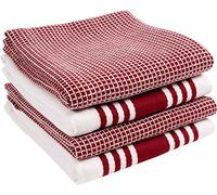 KAF Home KT-MADWF-OX-S4 Lot de 4 torchons de cuisine absorbants, durables et doux, parfaits pour les ustensiles de cuisine et le séchage de la vaisselle, coton, vin