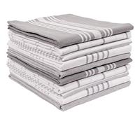 KAF Home Lot de 10 torchons de Cuisine Soho | Torchons 18 x 28 Pouces | Ensemble de Serviettes Plates Douces et absorbantes (Gris)