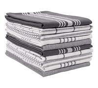 KAF Home Soho Kitchen Lot de 10 torchons de Vaisselle Doux et absorbants (45,7 x 71,1 cm, Anthracite)