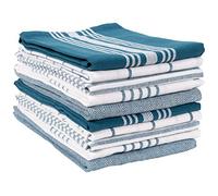 KAF Home Soho Kitchen Lot de 10 torchons Plats Doux et absorbants (Bleu Sarcelle) - 45,7 x 71,1 cm