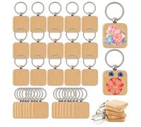 Kafei Lot de 50 anneaux en bois vierge pour enfant - En bois - 40 x 40 mm