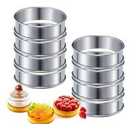 Kafei Lot de 8 anneaux ronds en acier inoxydable pour muffins et gâteaux 4,1 mm