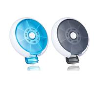 Kafeiya 2 Pièces Pilulier Semainier Français, Pilulier Journalier 7 Jours, Portable pour Voyage Médicaments Vitamines Comprimés (Bleu+Noir)