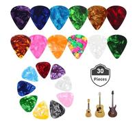 Kafeiya 30 Pièces Médiators pour Guitare,Médiators en Celluloïd de Couleurs Assorties(3 Épaisseurs Différentes,0,46/0,71/0,96mm) pour Guitare Acoustique,Guitare Electrique,Ukulélé,Basse