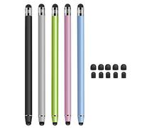 Kafeiya Écran Tactile Capacitif Stylus[5 Pack],Stylet 2 en 1 Universel,avec 5 Embouts en Caoutchouc supplémentaires,pour A-pple Pad/Pad Mini/Air/Pro,i-Phone,Kindle,Galaxy,Tablette Android/iOS