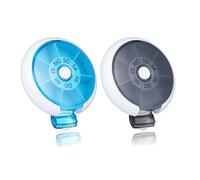 Kafeiya Pilulier,étui à pilules portable 7 jours,étui à pilules rotatif pour le stockage de vitamines et de médicaments,bleu+noir