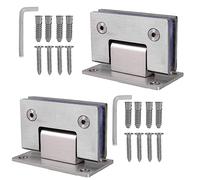 KAFENDA Charnières de porte de douche à 90 degrés, charnières de porte en verre sans cadre robustes en acier inoxydable, pince de porte de salle de bain pour verre trempé de 8 à 12 mm, résistance à la