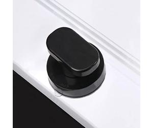 KAFENDA Mini poignée de porte miroir en verre à ventouse pour baignoire, douche, cuisine, tiroir, porte de salle de bain, réfrigérateur, ventouse non poreuse, noire