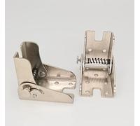 KAFENDAE xtension de pied de table pliante autobloquante à 90 degrés, support d'étagère pliable, télescopique, caché, pour bureau, lit, charnières (Side brake silver)