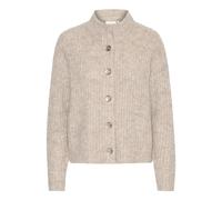 Kaffe - Cardigan en Tricot à Col Haut avec Boutons - Femme - Pulls - Beige - Taille: 44 FR
