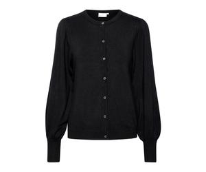 Kaffe - Cardigan Noir Profond avec Manches Bouffantes - Femme - Pulls - Noir - Taille: 46 FR