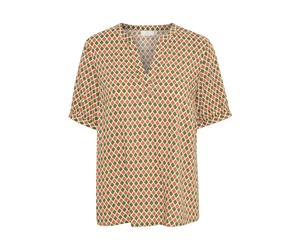 Kaffe Chemisier sapin / orange foncé / blanc, Taille XL