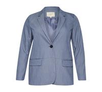 Kaffe Curve - Blazer Vintage Indigo avec col en V - Femme - Vestes - Bleu - Taille: 46 FR