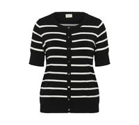 KAFFE CURVE Cardigan 'Lizzy' noir / blanc cassé, Taille L