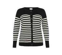 KAFFE CURVE Cardigan 'Lizzy' noir / blanc, Taille L