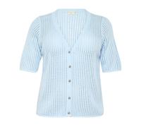 Kaffe Curve - Cardigan Nantucket Breeze avec col en V - Femme - Pulls - Bleu - Taille: 44 FR