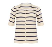 Kaffe Curve - Cardigan Rayé Argent Blanc Bleu - Femme - Pulls - Blanc - Taille: 40 FR