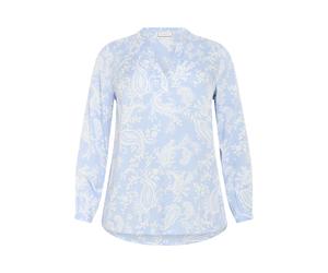 KAFFE CURVE Chemisier 'Bella' bleu ciel / blanc, Taille XL-XXL
