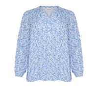 Kaffe Curve - Chemisier Bleu/Craie à Imprimé Graphique - Femme - Blouses et Chemises - Bleu - Taille: 56 FR