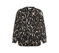 KAFFE CURVE Chemisier 'Diana' écru / caramel / noir, Taille 5XL
