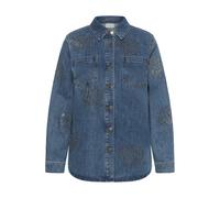 KAFFE CURVE Chemisier 'KCastelia' bleu denim / transparent, Taille 4XL