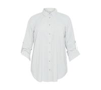 KAFFE CURVE Chemisier 'KCNana' bleu pastel / jaune pastel, Taille XXXL