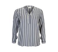 KAFFE CURVE Chemisier 'Sida' bleu-gris / blanc, Taille M-L