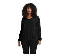 Kaffe Curve Femme Kaffe Curve Women's Plus Size Long Sleeves V-neck Blouse, Black Deep, 52 Grande taille EU