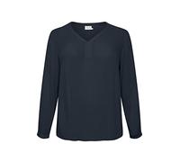 Kaffe Curve Femme Kaffe Curve Women's Plus Size Long Sleeves V-neck Blouse, Midnight Marine, 44 Grande taille EU
