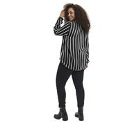 Kaffe Curve Femme Kaffe Curve Women's Plus Size Shirt Long Sleeves Blouse, Black / Chalk Stripe, 54 Grande taille EU