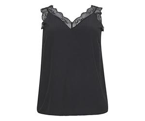 Kaffe Curve Femme Kaffe Curve Women's Plus Size Topsleeveless Lace Vest Tank Top Shirt, Black Deep, 46 Grande taille EU