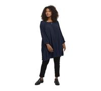 Kaffe Curve Femme Kaffe Curve Women's Plus Size Tunic 3/4 Sleeves A-shape Blouse, Midnight Marine, 54 Grande taille EU