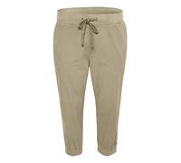 Kaffe Curve Femme Plus-Size Women's Elastic Waist Regular Fit 3/4 Length Capri Pants, Classic Sand, 46 Grande Taille EU