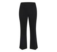 Kaffe Curve Femme Plus-Size Women's Flared Legs Elastic Waist Regular Fit Pants, Black Deep, 48 Grande Taille EU