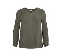 Kaffe Curve Femme Plus-size Women's Long Sleeves V-neck Regular Fit Rounded Hem Blouse, Grape Leaf, 44 Grande Taille EU
