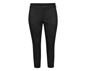 Kaffe Curve Femme Plus-Size Women's Trousers Cropped Chino Pants Slim Fit Zipper, Black Deep, 50 Grande Taille EU
