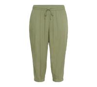 Kaffe Curve - Pantalon Capri Vert avec Taille Élastique - Femme - Pantalons - Vert - Taille: 44 FR