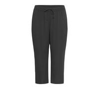 Kaffe Curve - Pantalon Noir Cropped avec Taille Élastique - Femme - Pantalons - Noir - Taille: 44 FR