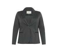 Kaffe Curve Plus-Size Women's Blazer Long Sleeves Single Button Front Jersey, Black Oyster, L Grande Taille
