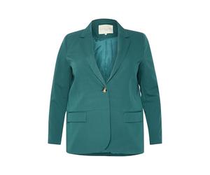 Kaffe Curve Plus-Size Women's Blazer Long Sleeves Single Button Front Pockets