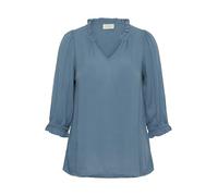 Kaffe Curve Plus Size Women's Blouse Half Sleeves V-Notch Neck Regular Fit, Bering Sea, 48 Grande Taille