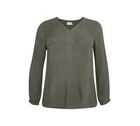 Kaffe Curve Plus-Size Women's Blouse Long Sleeves V-Neck Regular Fit Rounded Hem Femme