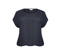 Kaffe Curve Plus-Size Women's Blouse Short Batwing Sleeves Casual Fit Crew Neck, Midnight Marine, 44/Grande Taille