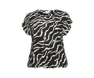 Kaffe Curve Plus Size Women's Blouse Short Sleeves Round Neck Regular Fit